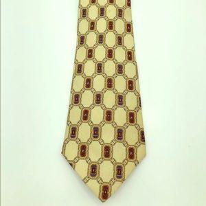 Tommy Hilfiger 100% Italian Silk Neck Tie Gold